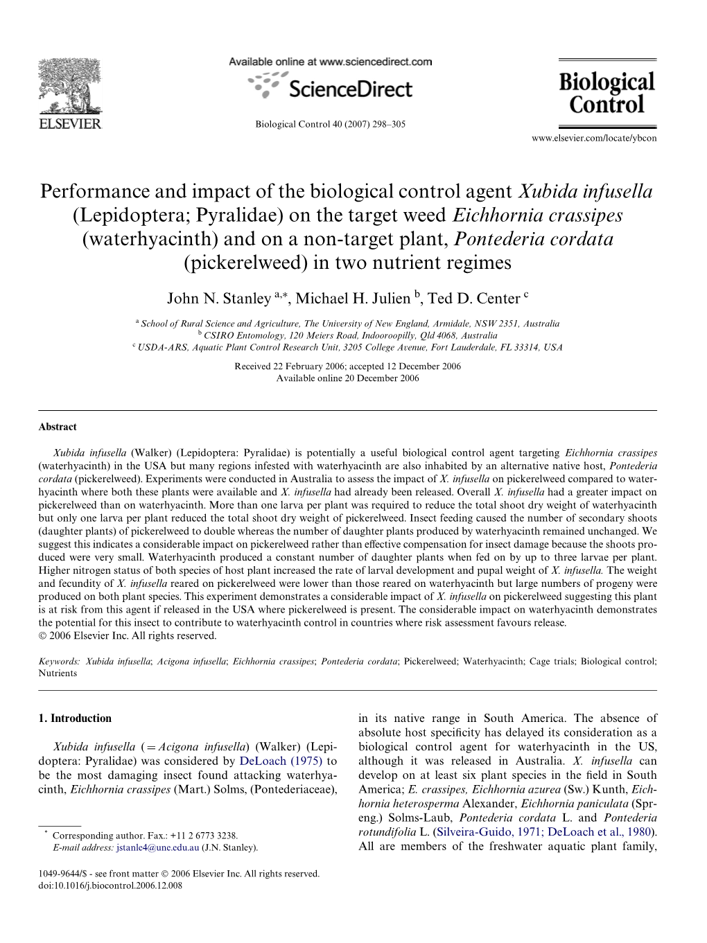 Performance and Impact of the Biological Control Agent Xubida