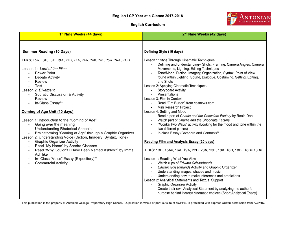 English Curriculum