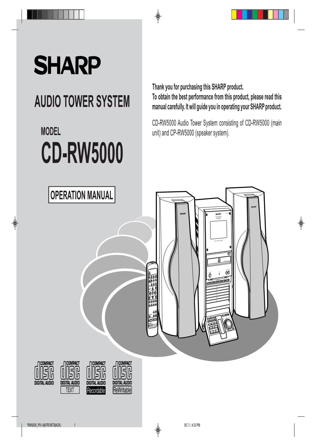 CD-RW5000 Operation Manual