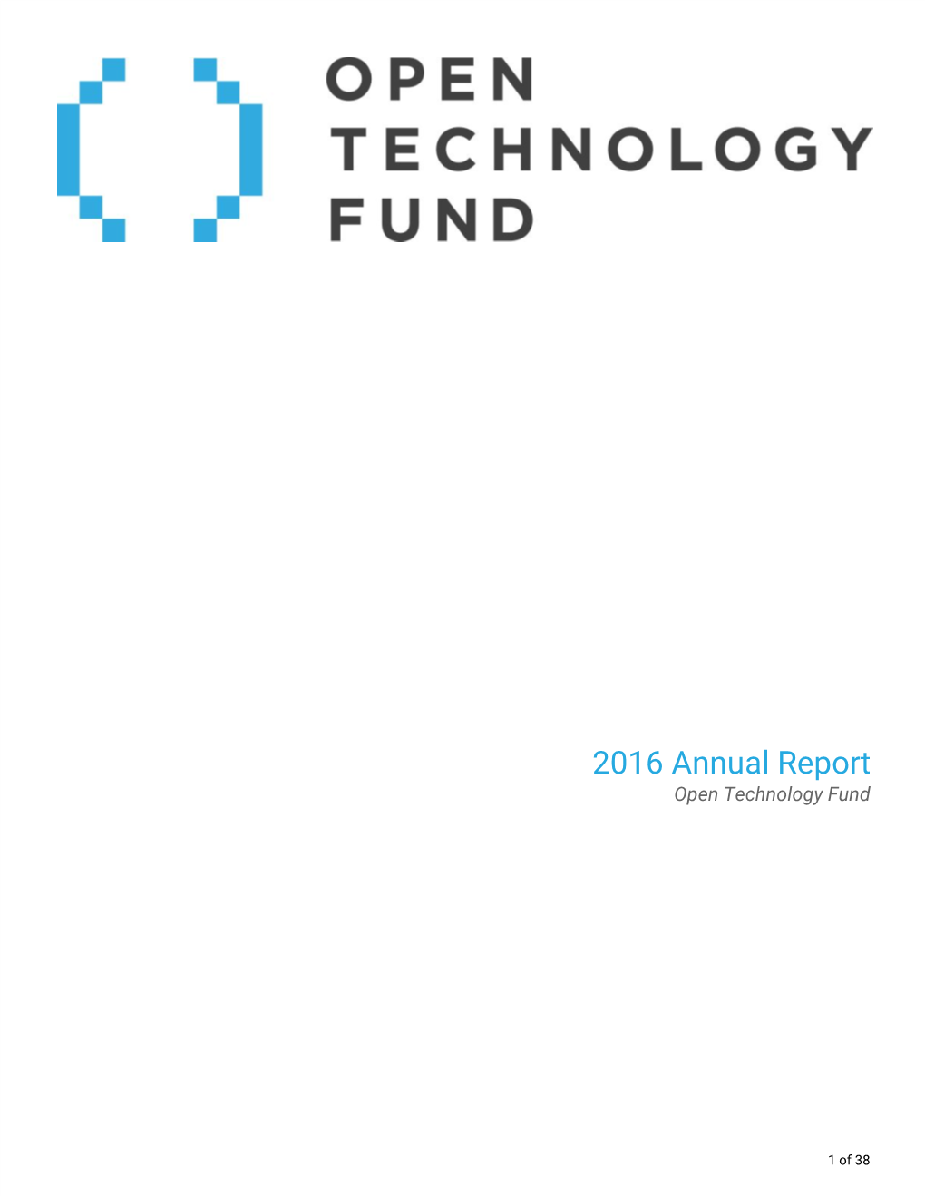 2016 Annual Report Open Technology Fund