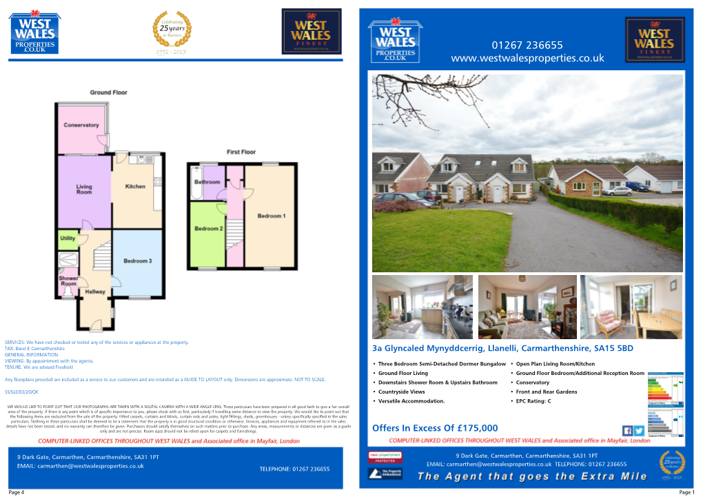 Mynyddcerrig, Llanelli, Carmarthenshire, SA15 5BD GENERAL INFORMATION VIEWING: by Appointment with the Agents