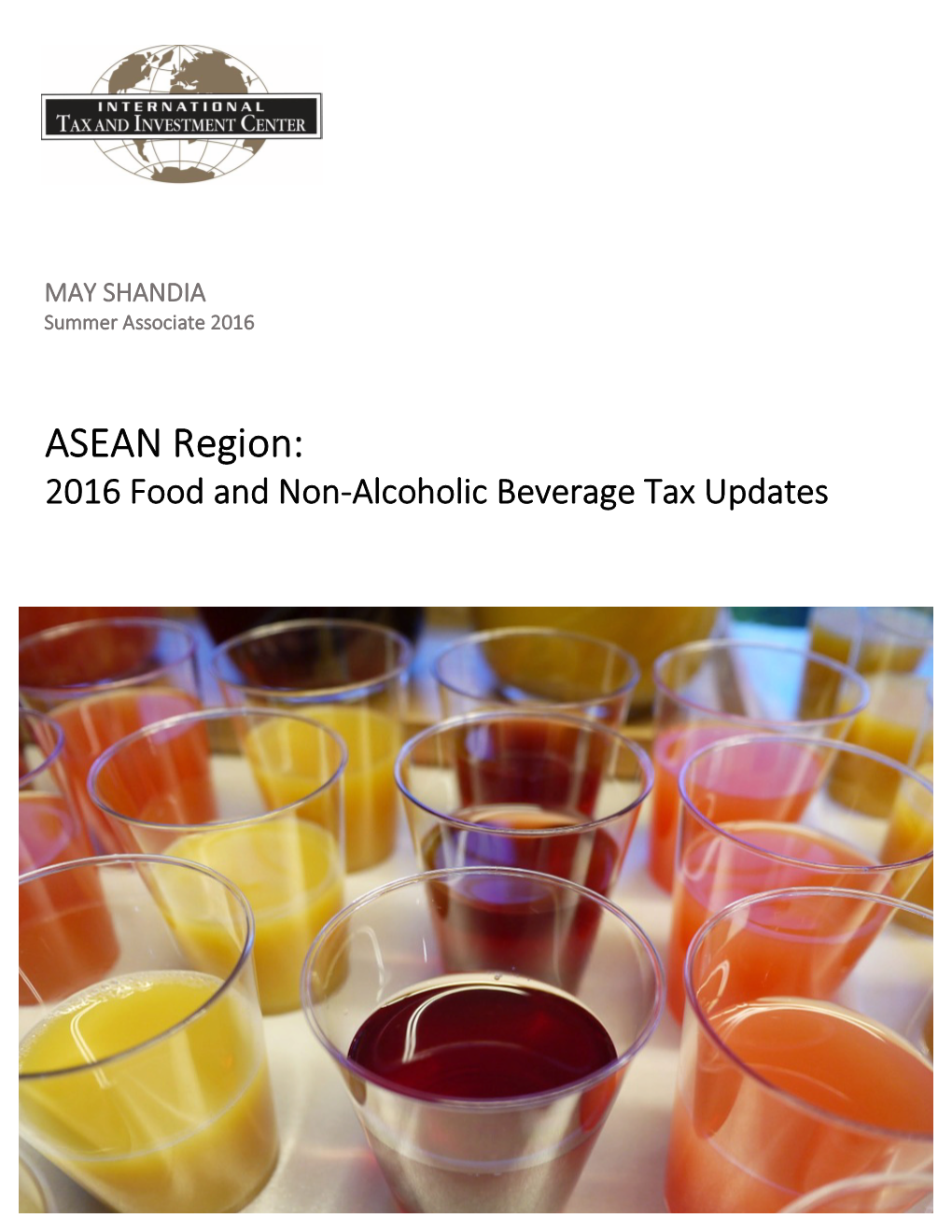 2016 Food and Non-Alcoholic Beverages Tax Updates in ASEAN Region May Shandia 20160721