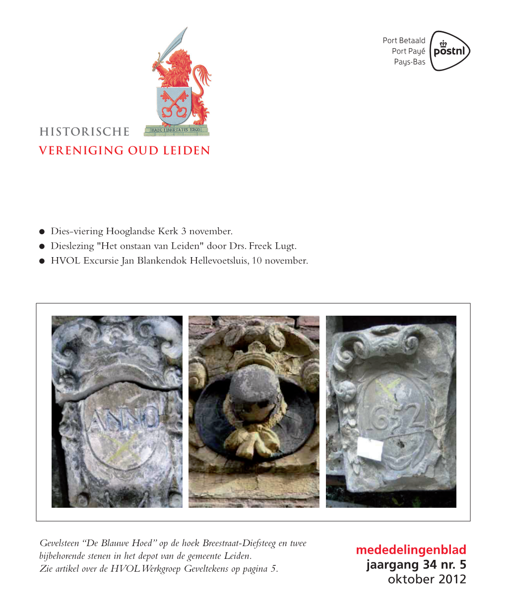 Mededelingenblad Jaargang 34 Nr. 5 Oktober 2012