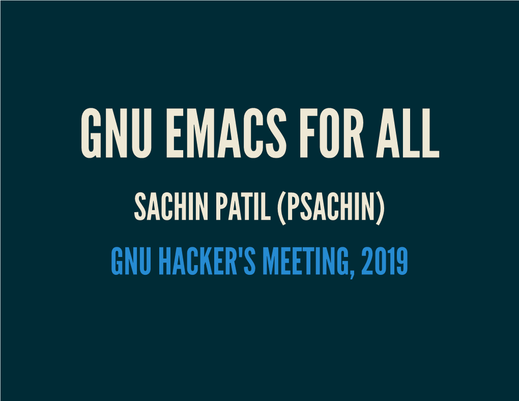 (Psachin) Gnu Hacker's Meeting, 2019 Irc Erc Config: User Configuration