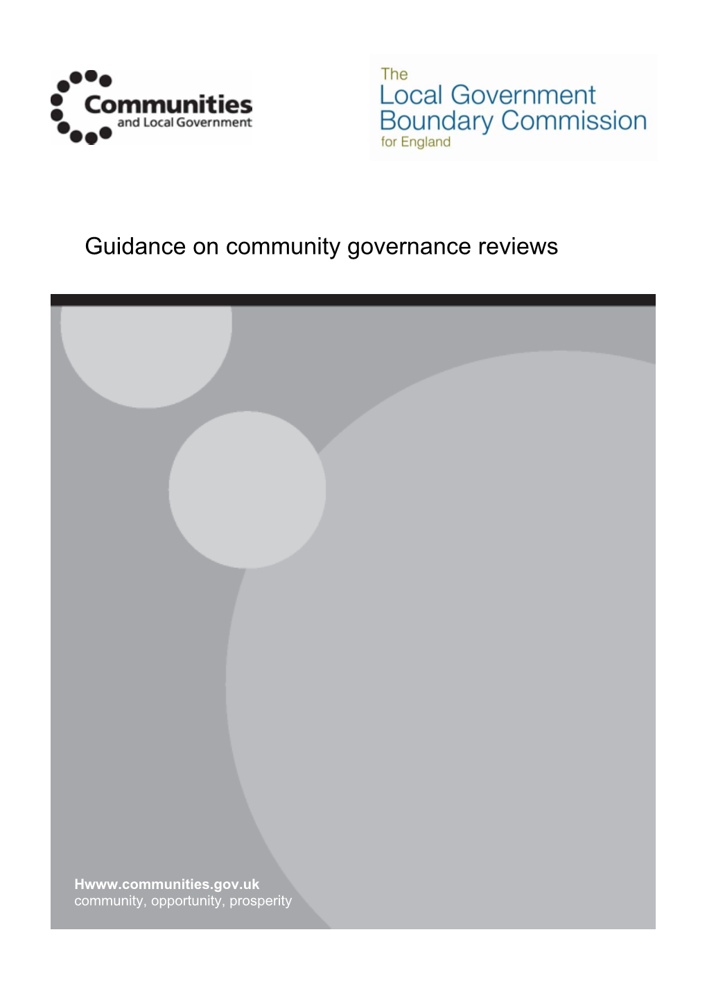 Guidance on Community Governance Reviews
