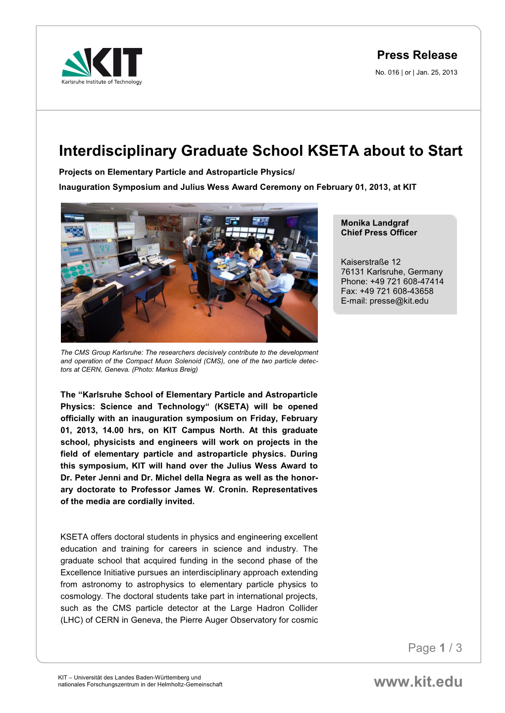 Interdisziplinäre Graduiertenschule KSETA Startet