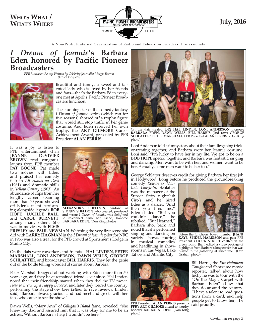 I Dream of Jeannie's Barbara Eden Honored by Pacific Pioneer