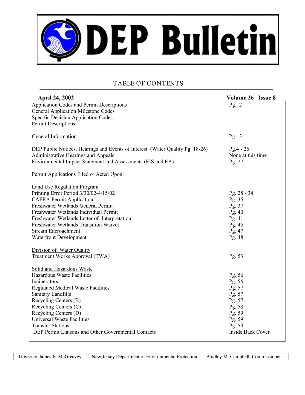 NJDEP-DEP Bulletin