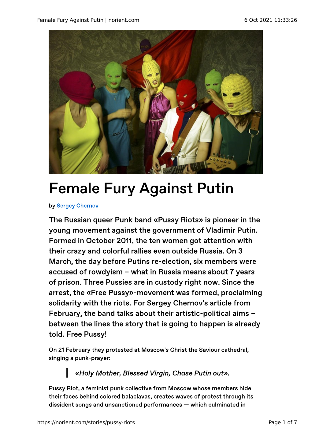 Female Fury Against Putin | Norient.Com 6 Oct 2021 11:33:26