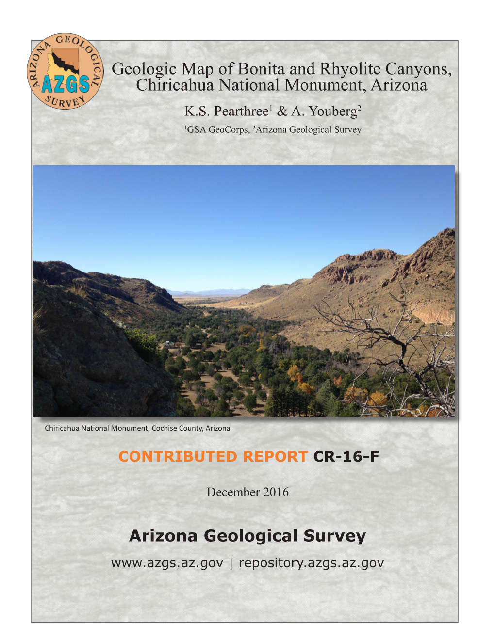 Geologic Map of Bonita and Rhyolite Canyons, Chiricahua National Monument, Arizona K.S