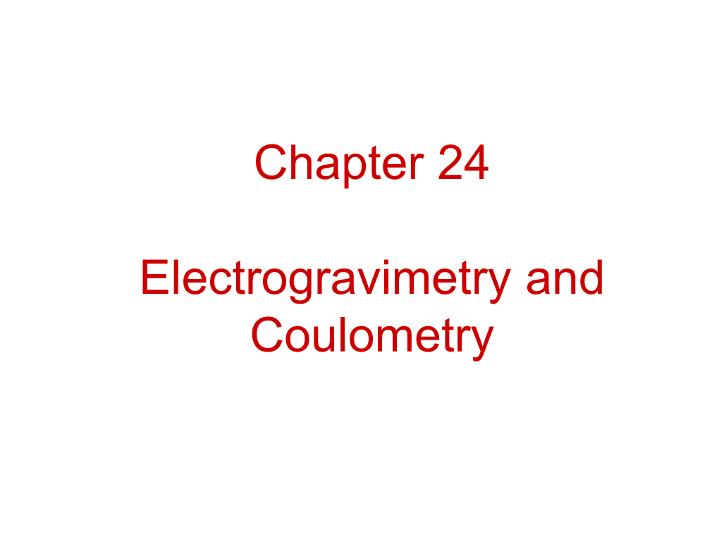 Coulometric Methods of Analysis