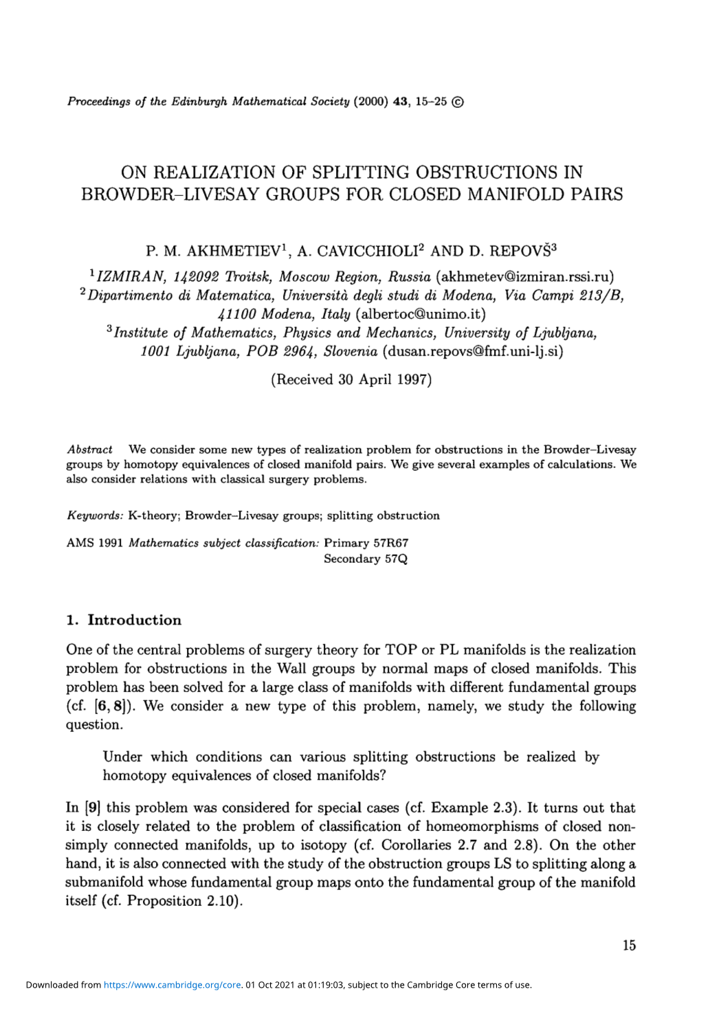 On Realization of Splitting Obstructions in Browder-Livesay Groups for Closed Manifold Pairs