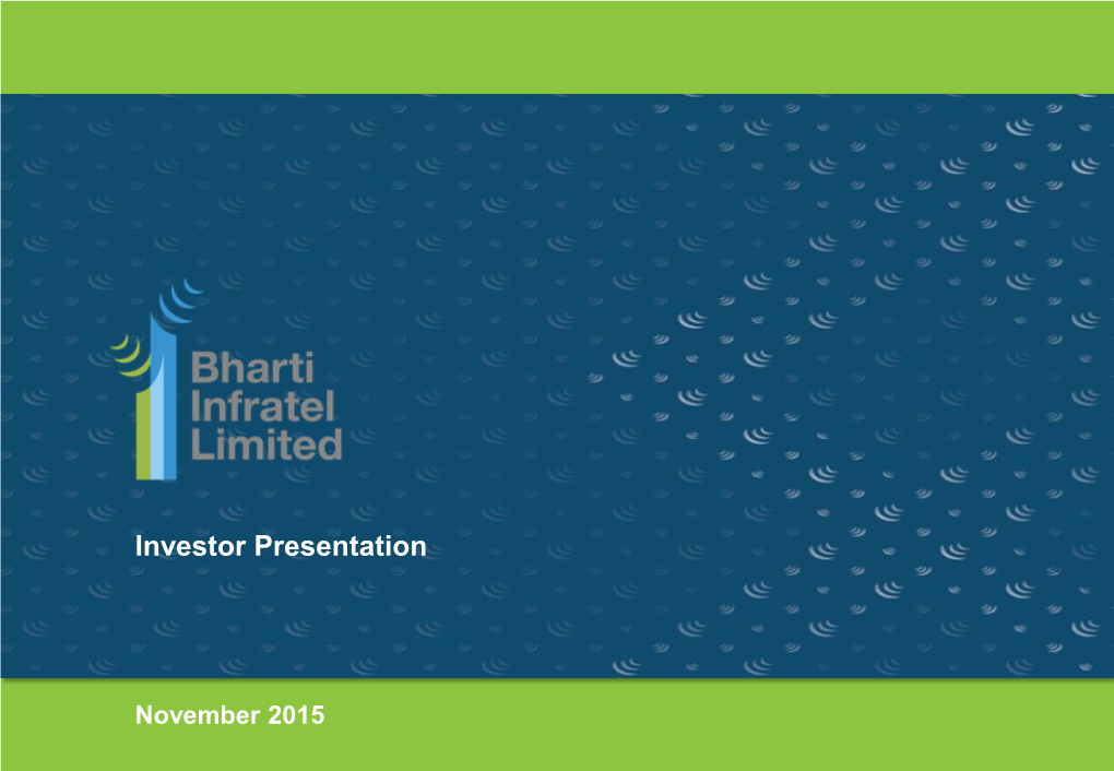 Investor Presentation November 2015