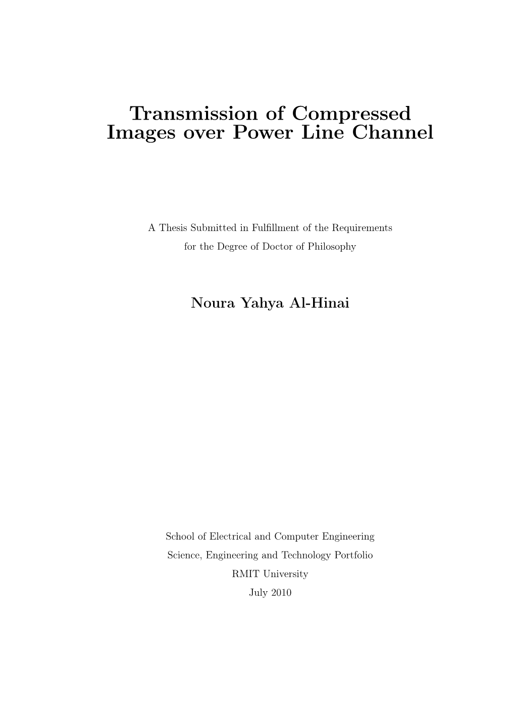 Transmission of Compressed Images Over Power Line Channel