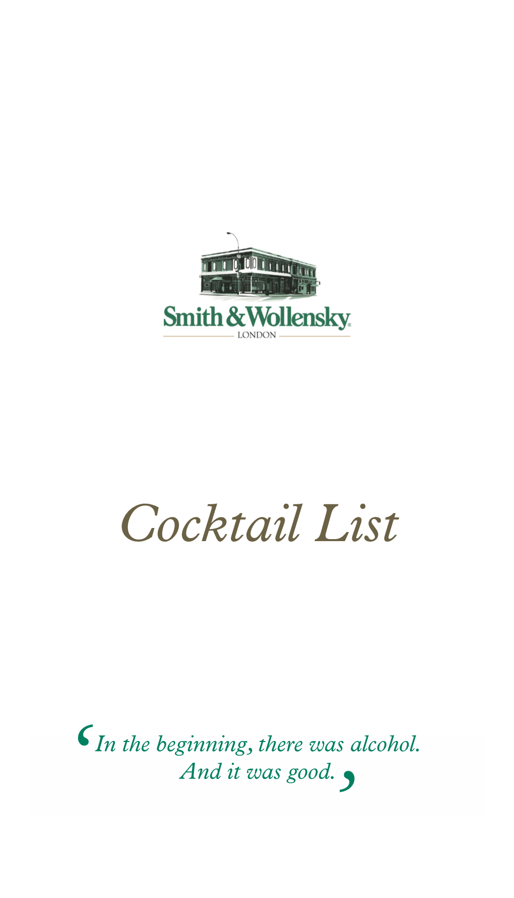 Cocktail List