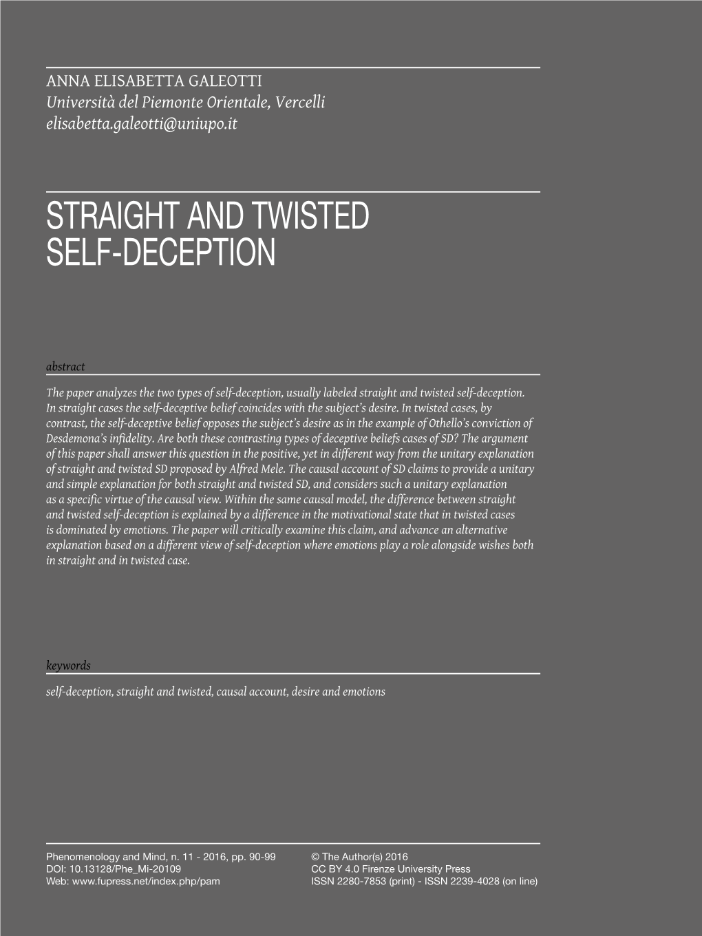 Straight and Twisted Self-Deception