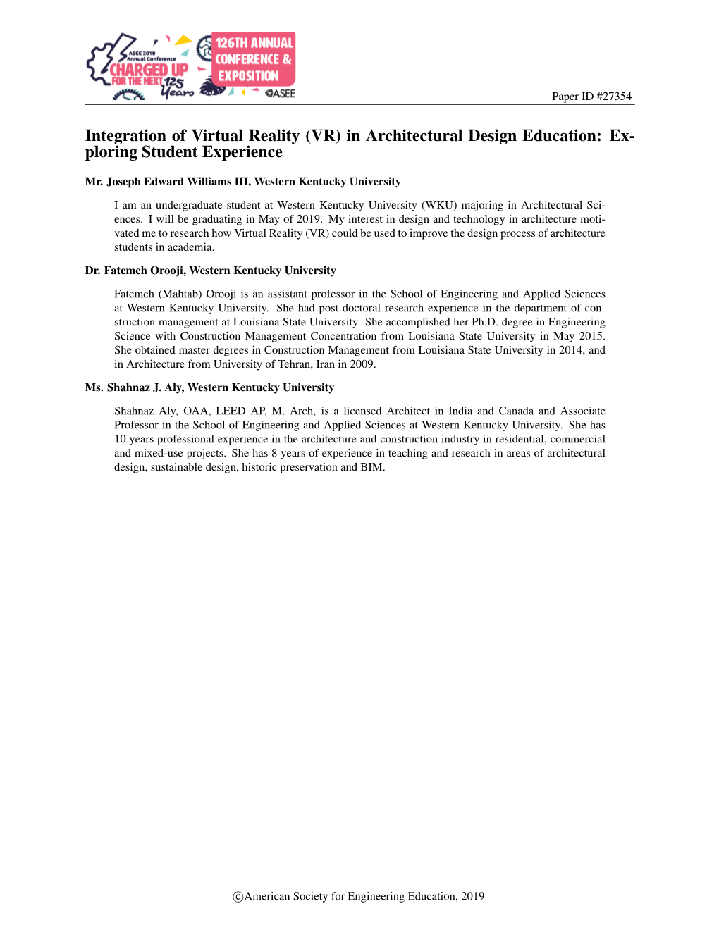 Integration of Virtual Reality (VR) in Architectural Design Education: Ex- Ploring Student Experience