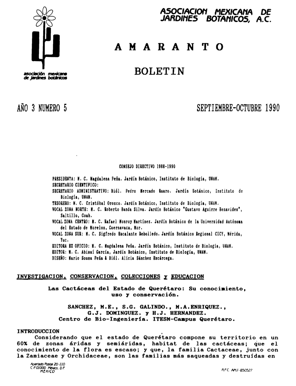 Boletin Año 3 Numero 5 Septiembre-Octubre 1990