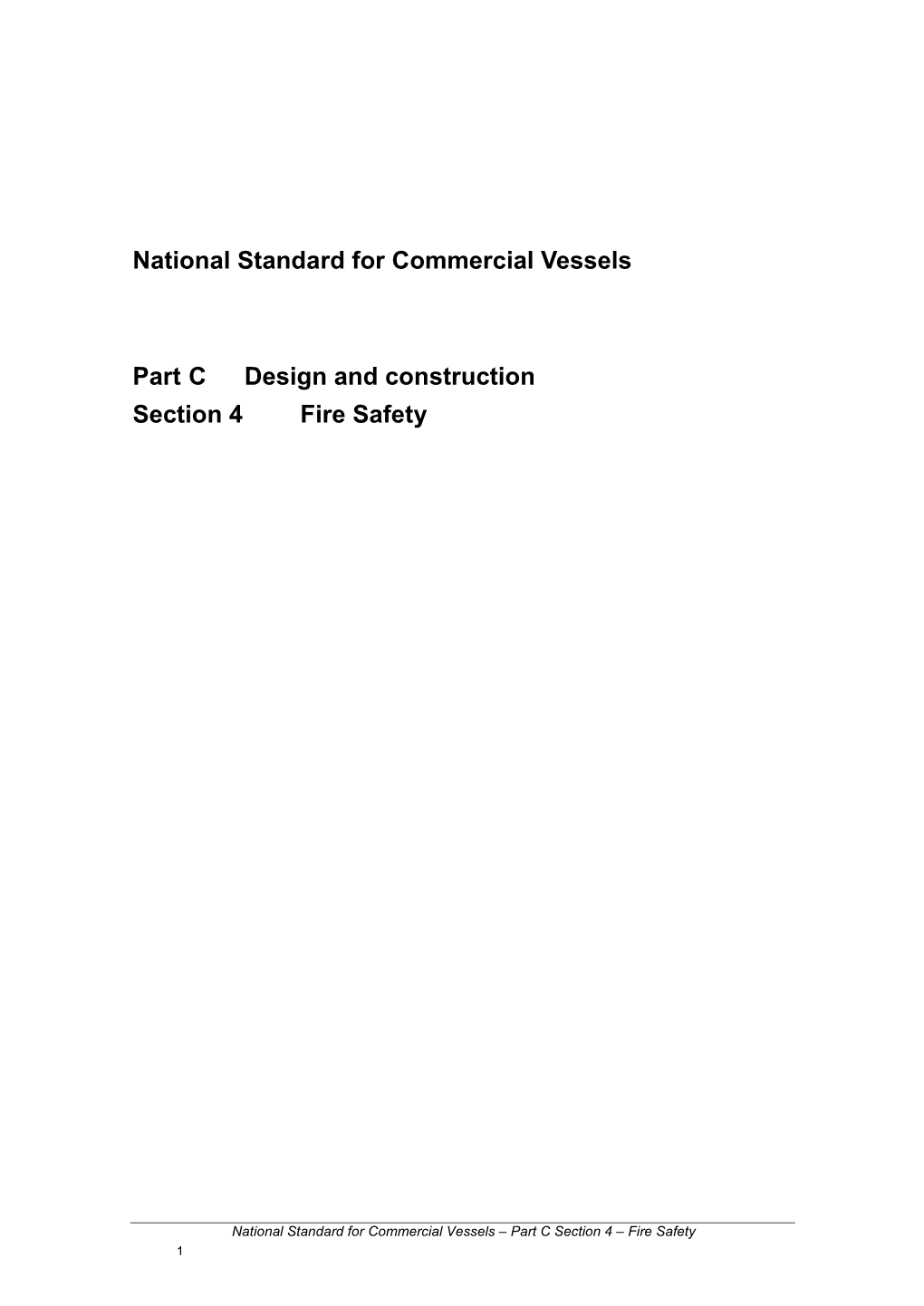 National Standard for Commercial Vessels Part C Design And