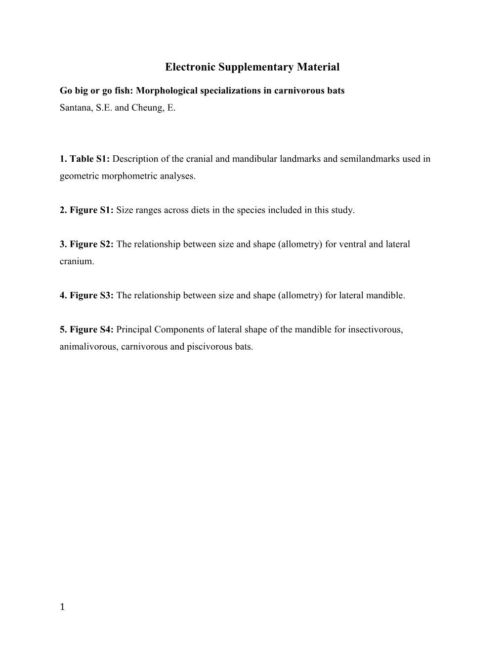 Go Big Or Go Fish: Morphological Specializations in Carnivorous Bats