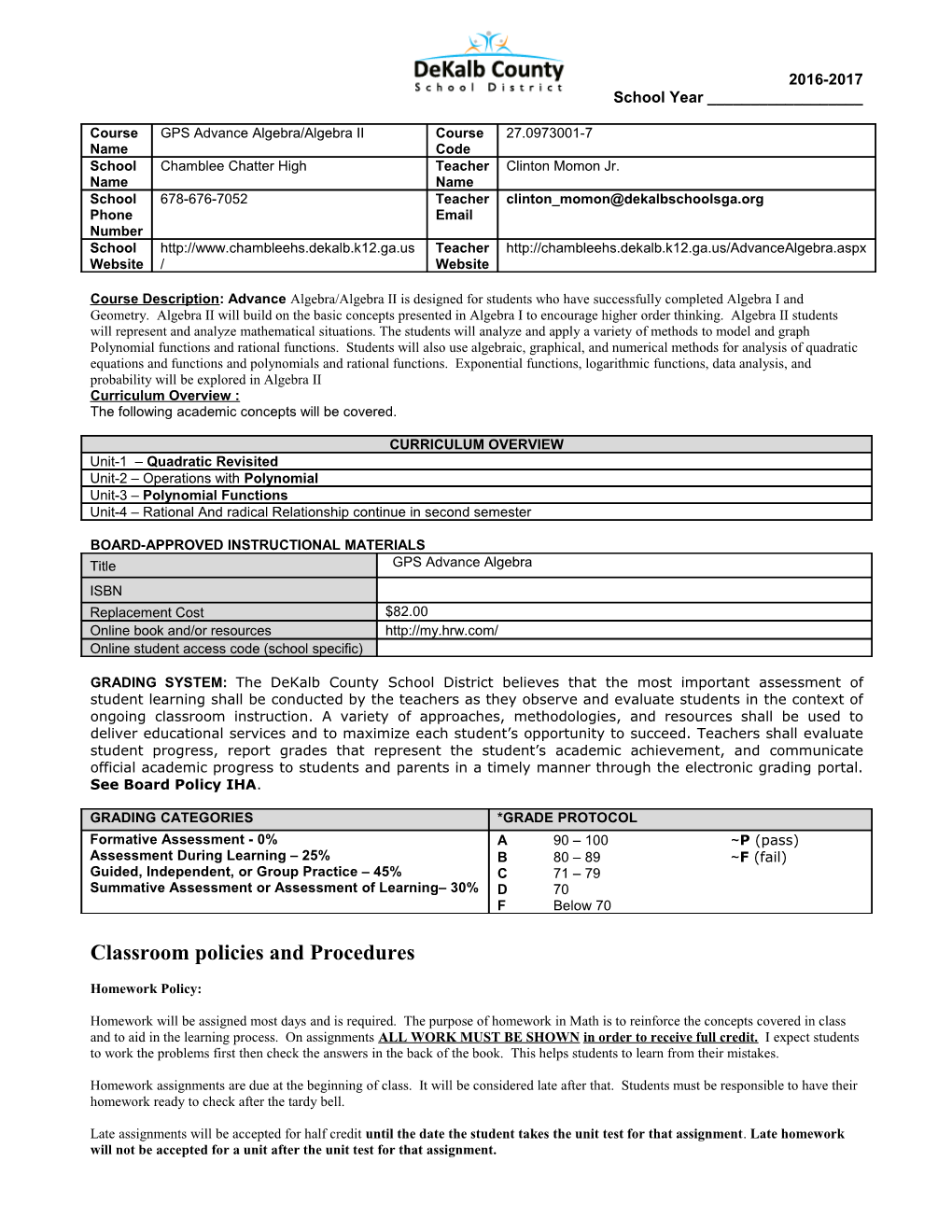 Sixth Grade Mathematics Syllabus s9