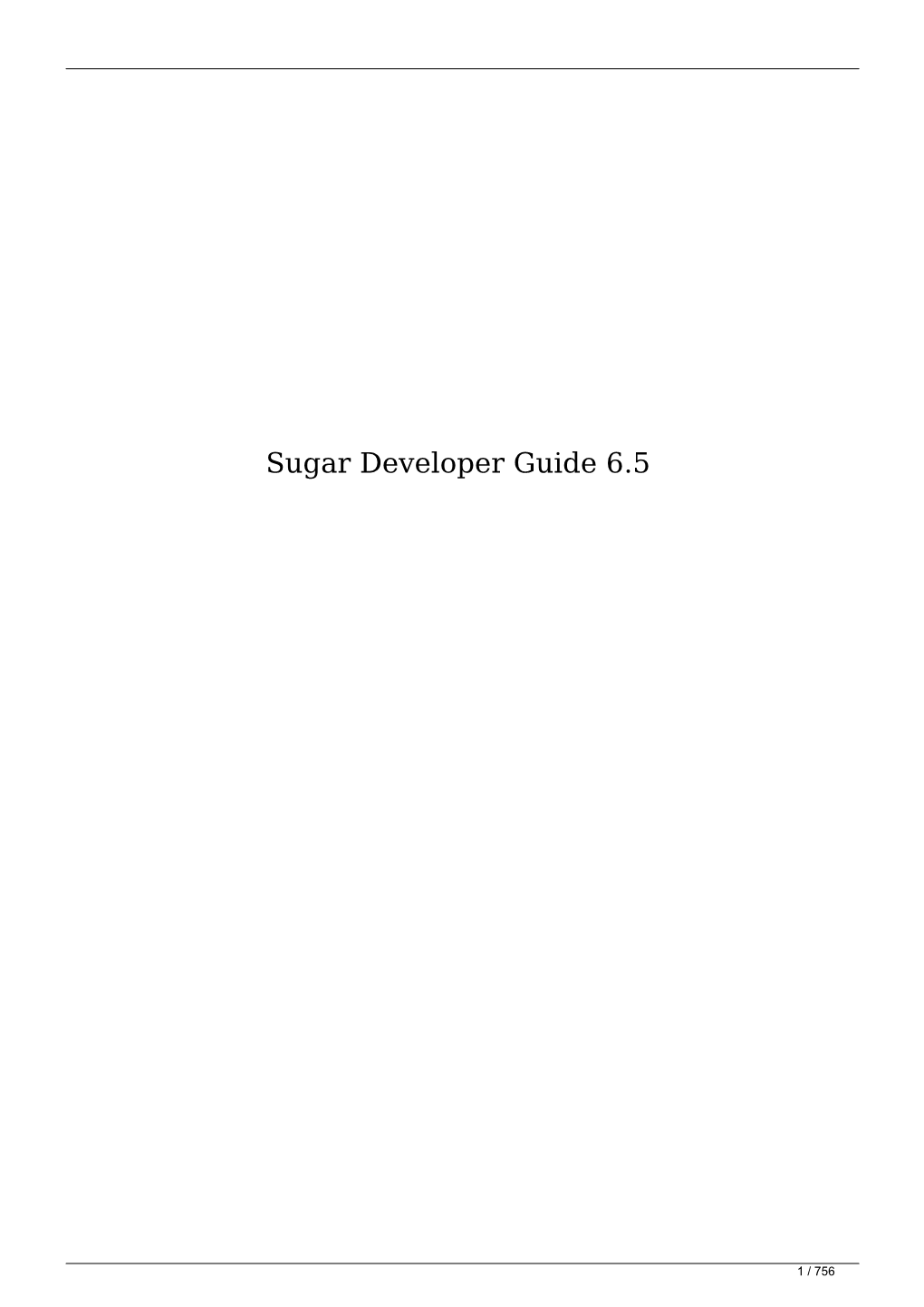 Sugar Developer Guide 6.5