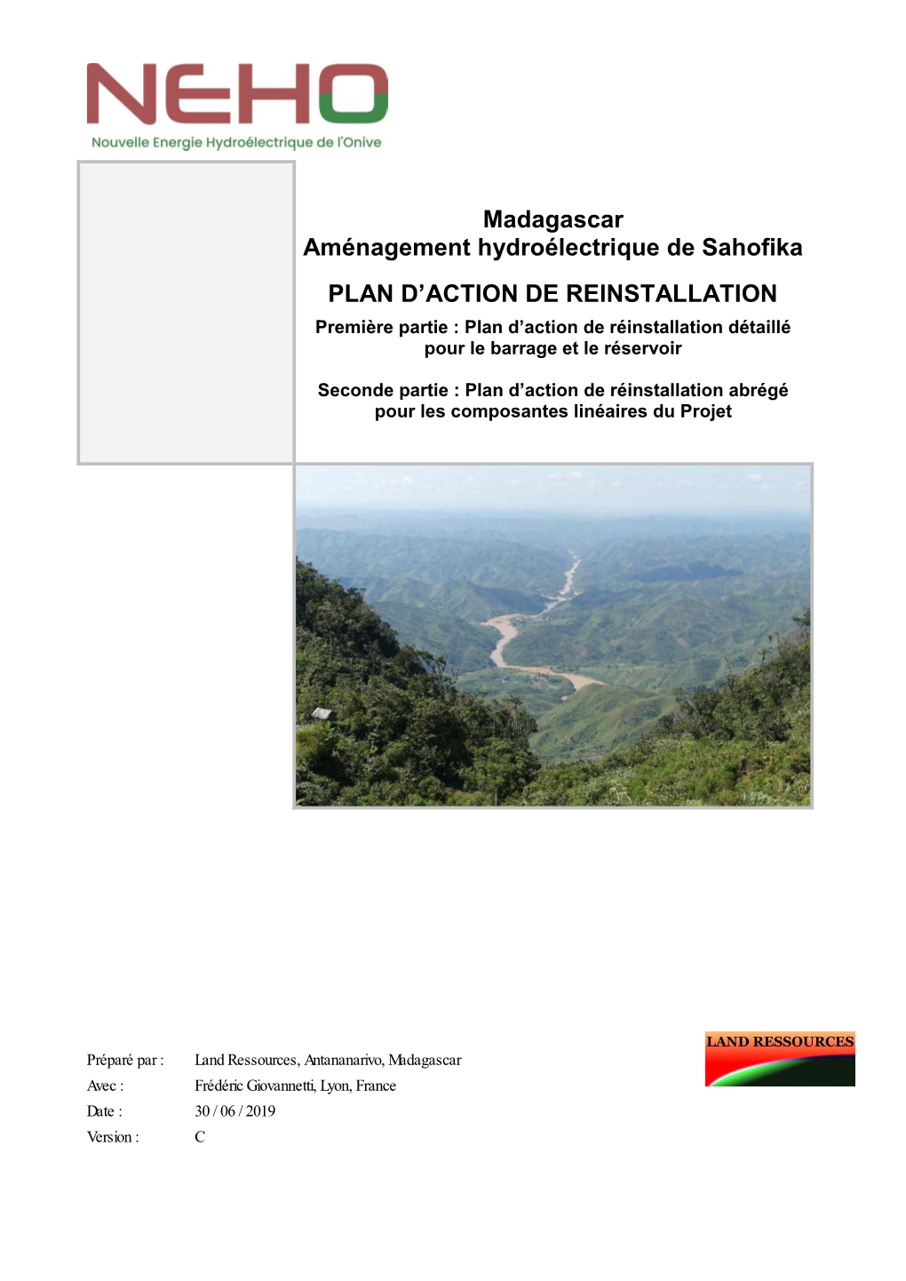 Madagascar Aménagement Hydroélectrique De Sahofika PLAN