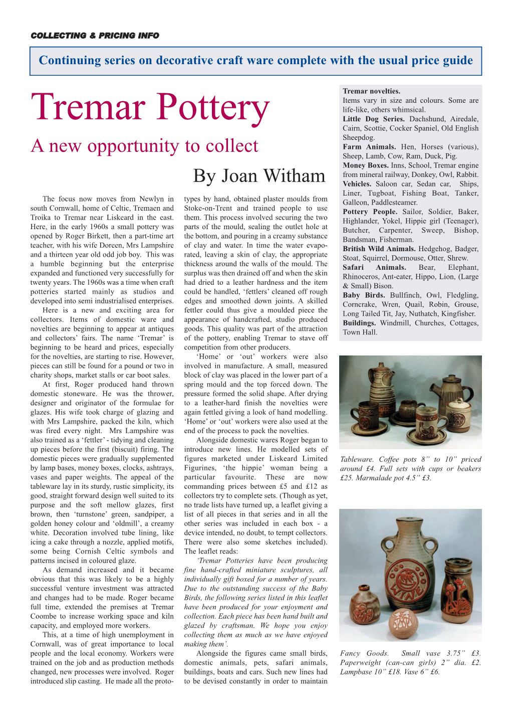 Tremar Pottery Little Dog Series