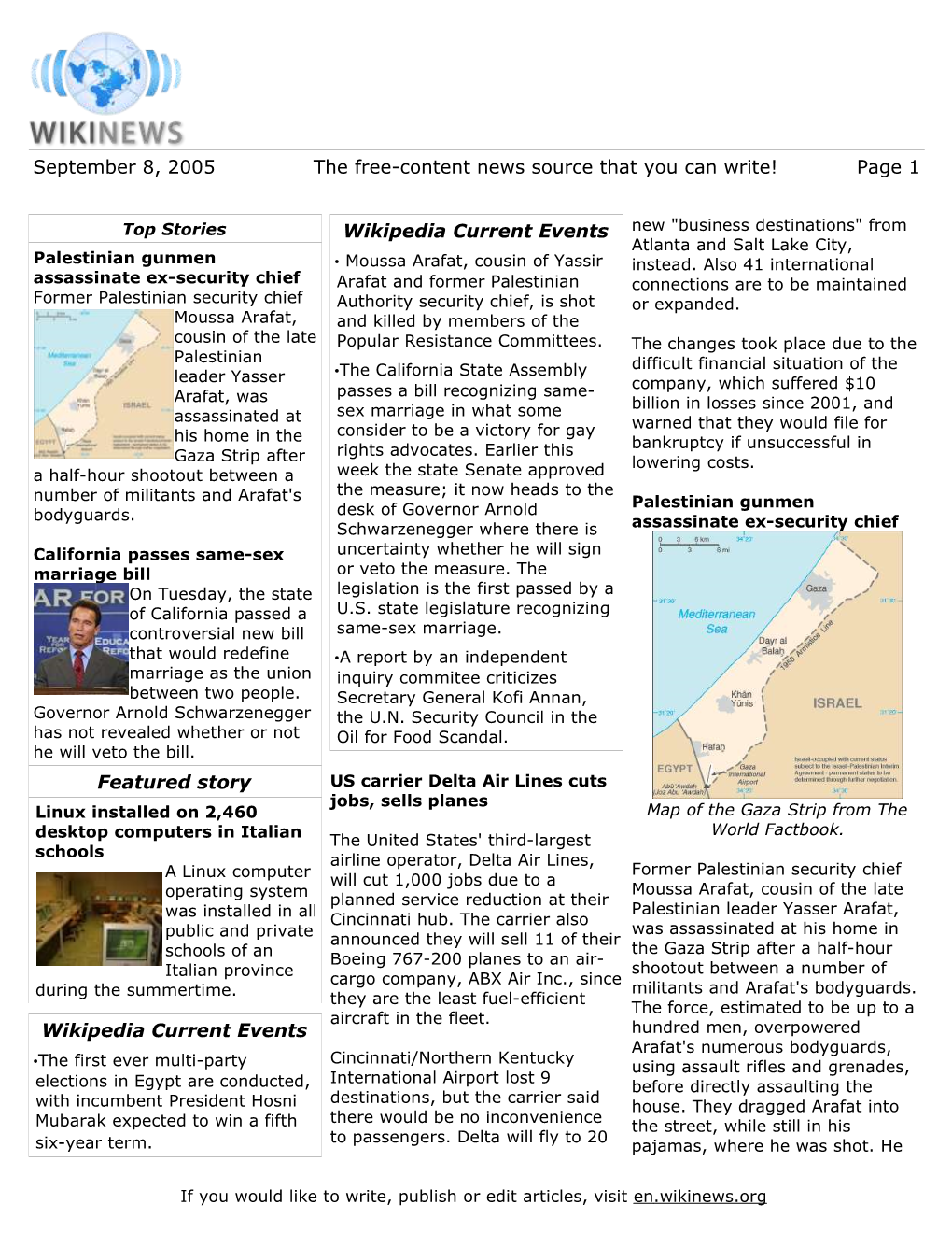 September 8, 2005 the Free-Content News Source That You Can Write! Page 1