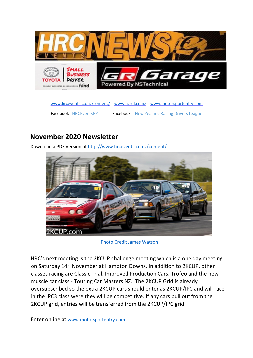 November 2020 Newsletter Download a PDF Version At