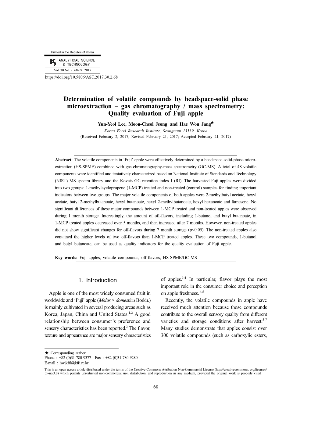 Determination of Volatile Compounds by Headspace-Solid Phase