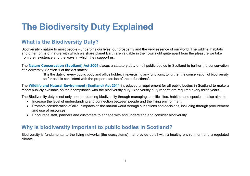 The Biodiversity Duty Explained