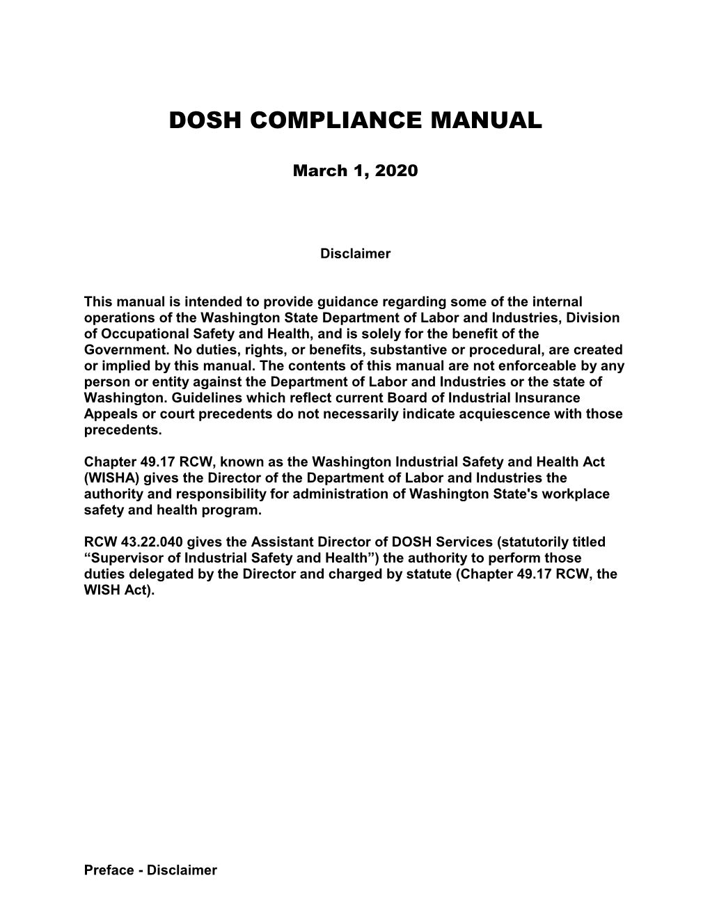 Dosh Compliance Manual