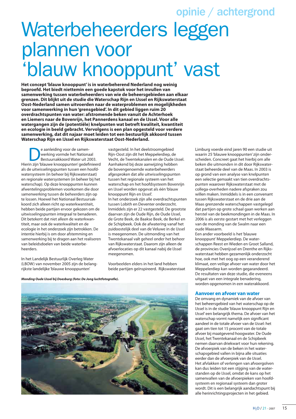 Waterbeheerders Leggen Plannen Voor 'Blauw Knooppunt' Vast