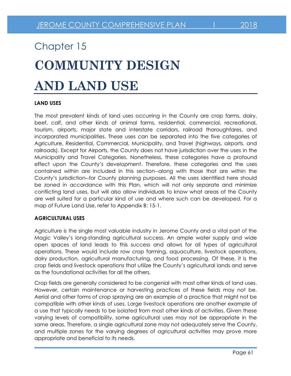 Chapter 15 COMMUNITY DESIGN and LAND USE