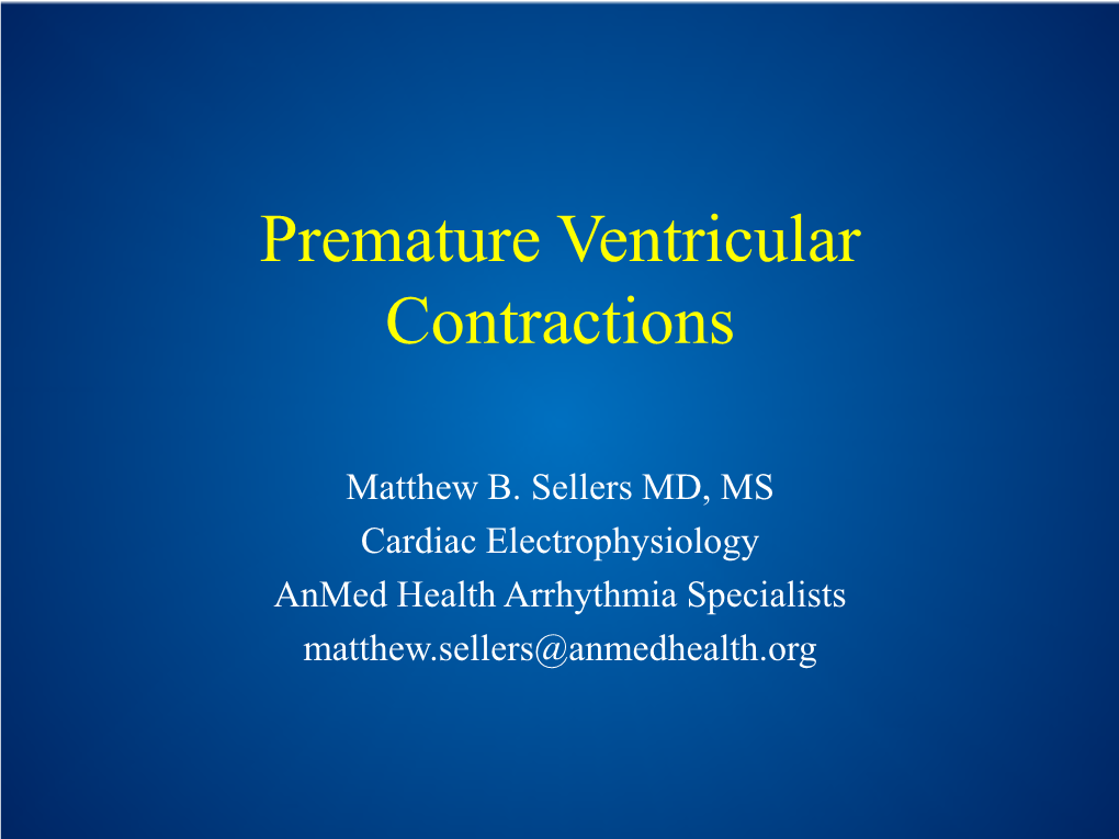 Premature Ventricular Contractions