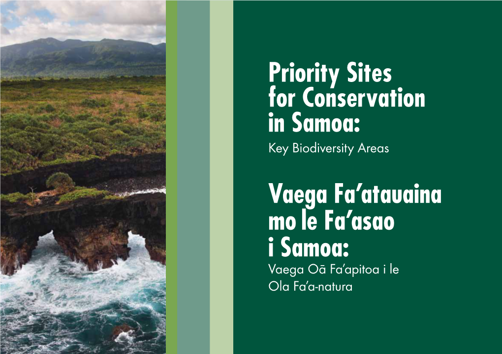 Priority Sites for Conservation in Samoa: Key Biodiversity Areas