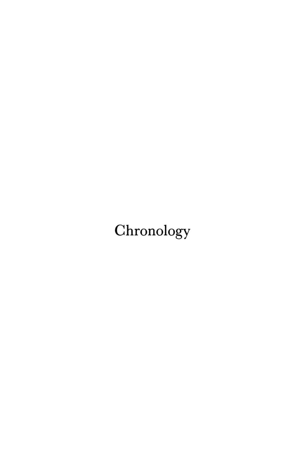 Chronology the Classical Era