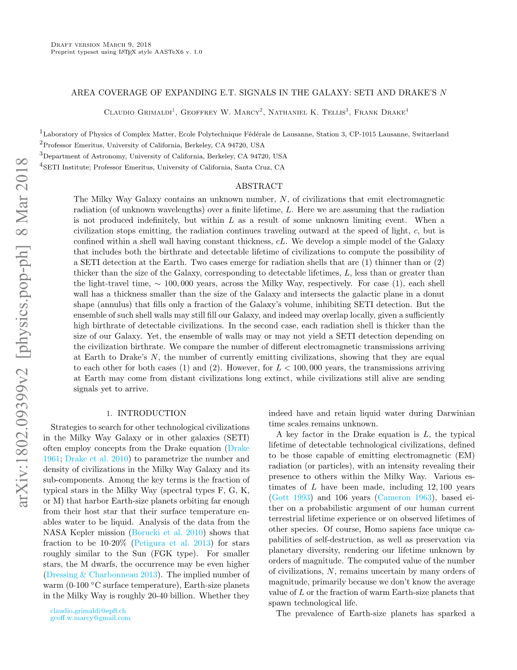 Arxiv:1802.09399V2 [Physics.Pop-Ph] 8 Mar 2018