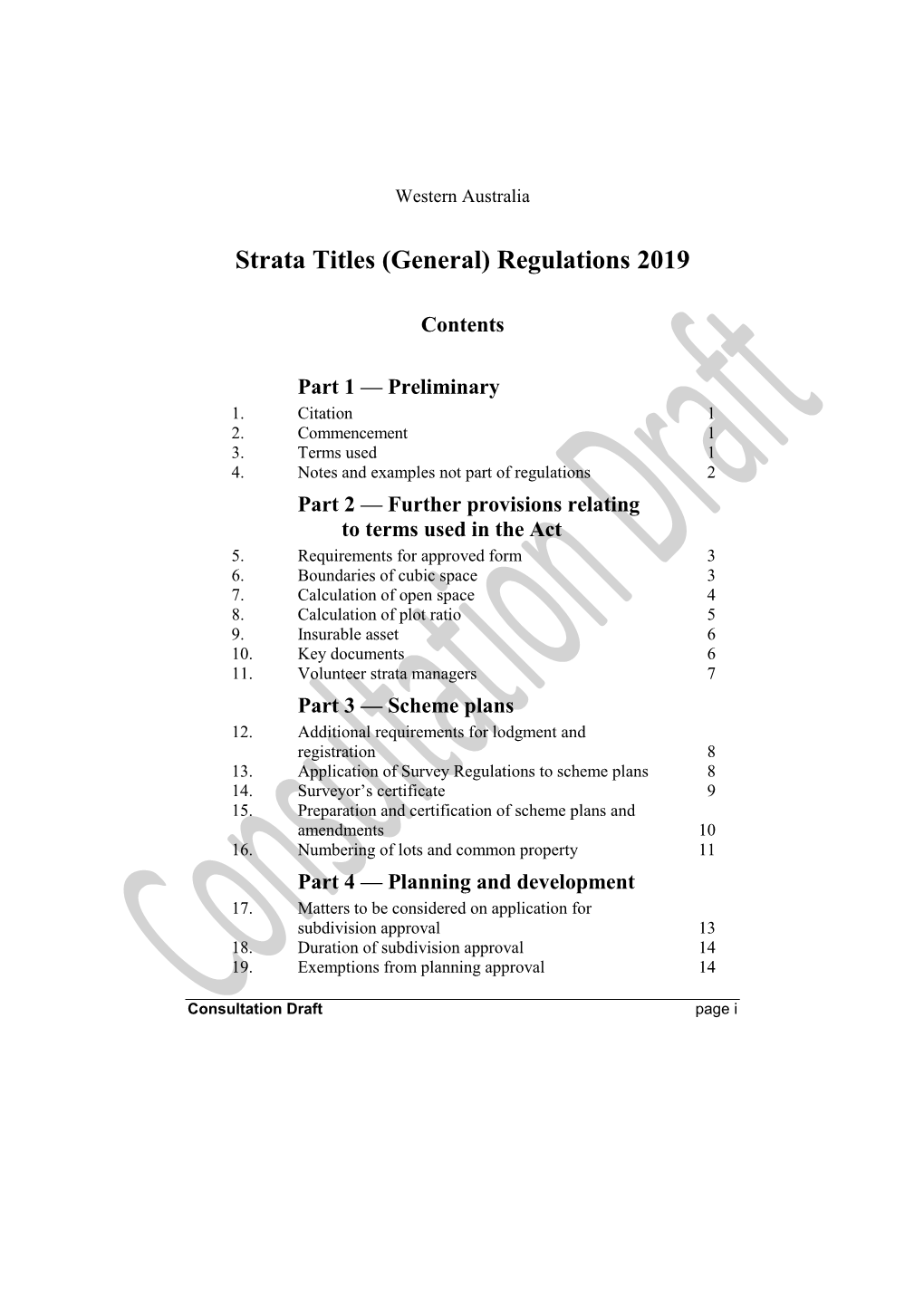 Strata Titles (General) Regulations 2019