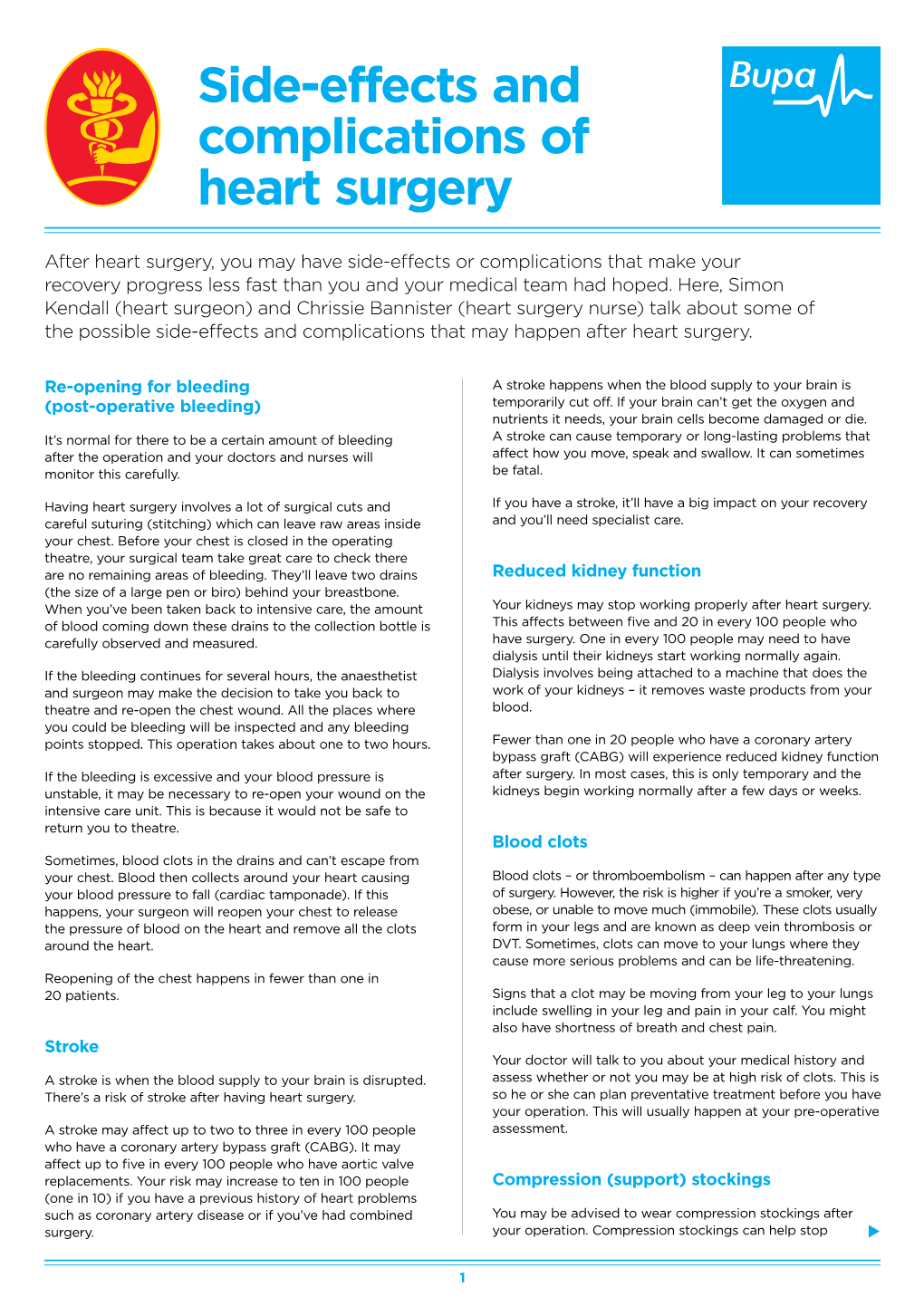 Side-Effects and Complications of Heart Surgery