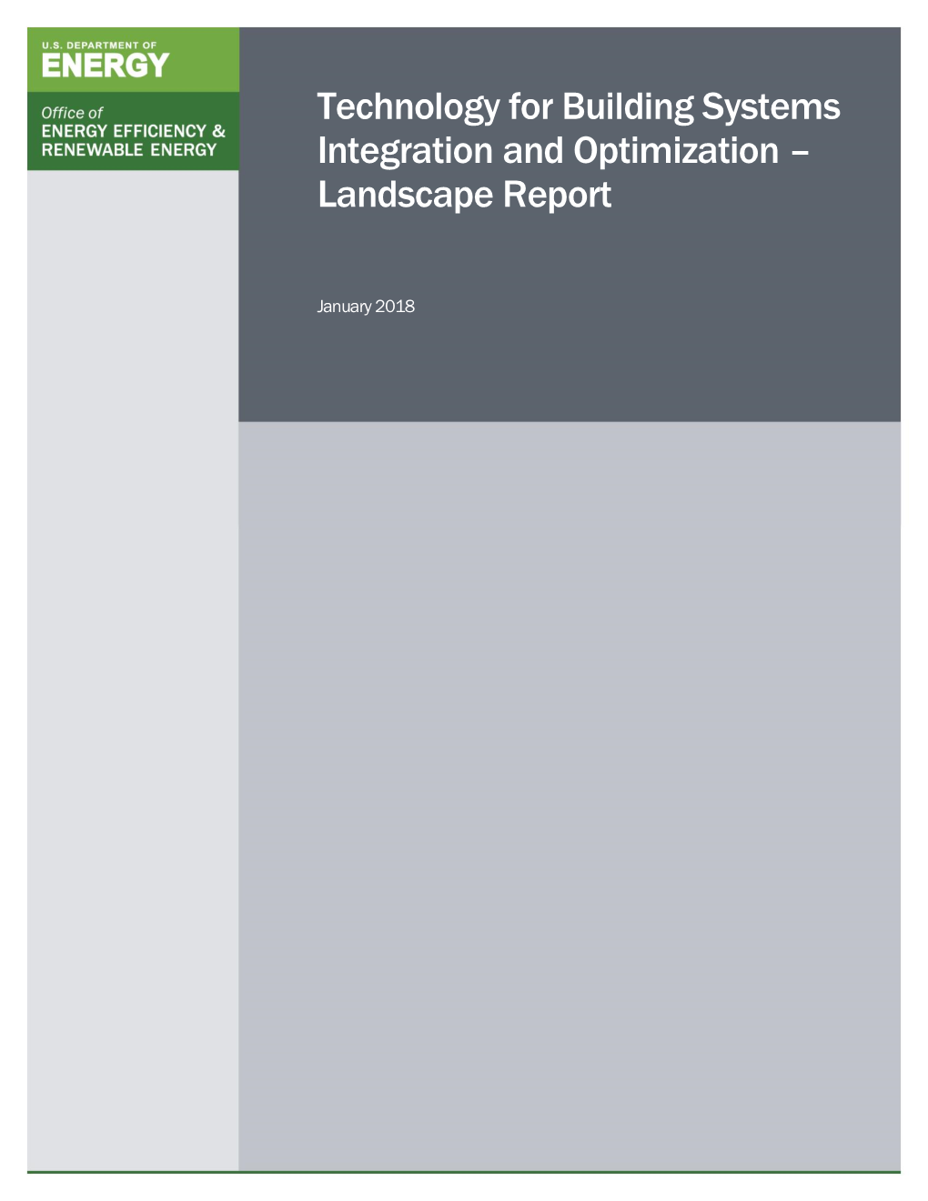 Technology for Building Systems Integration and Optimization – Landscape Report