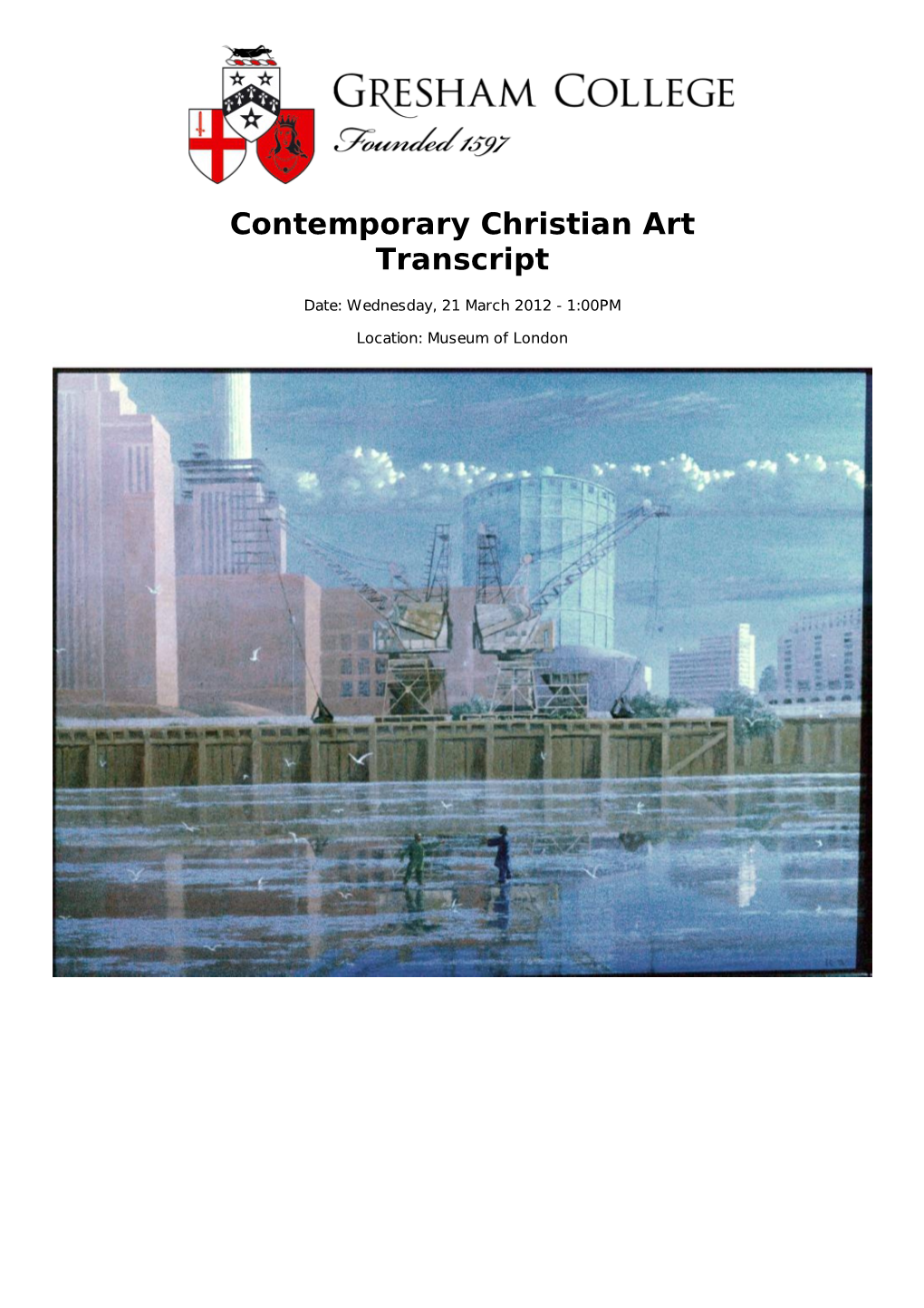 Contemporary Christian Art Transcript