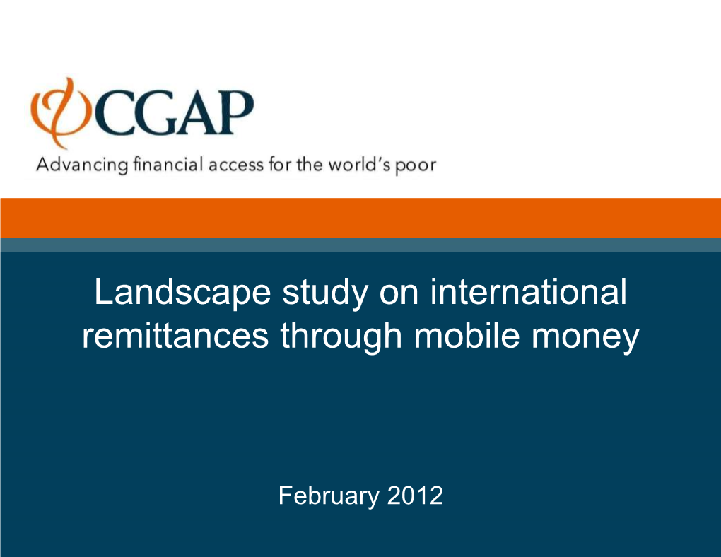 Landscape Study on International Remittances Through Mobile Money