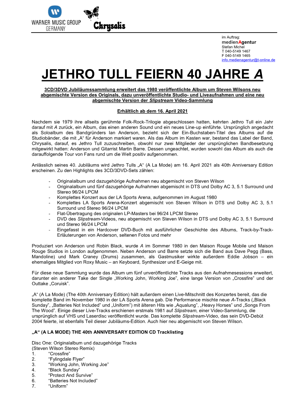 Jethro Tull Feiern 40 Jahre A