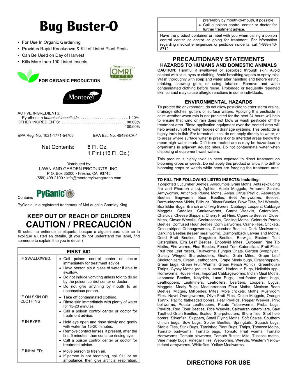 Bug Buster-O Further Treatment Advice