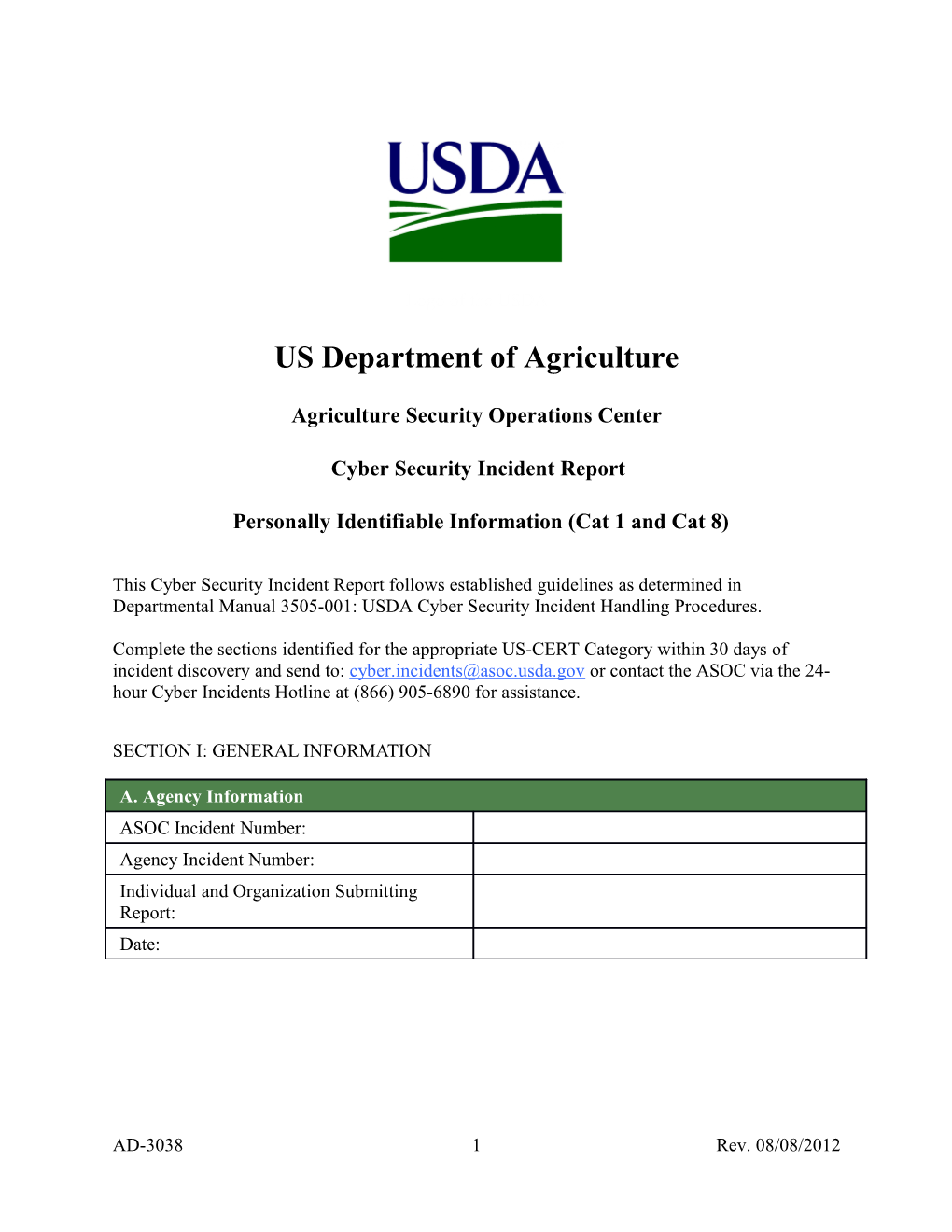 Agriculture Security Operations Center