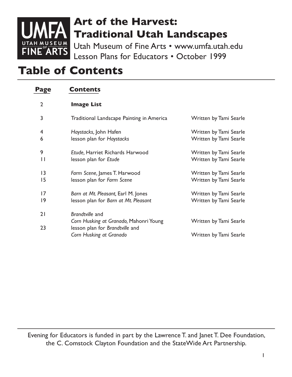 Table of Contents