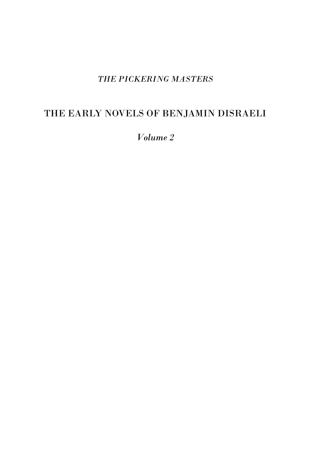 The Early Novels of Benjamin Disraeli; the Young Duke (1831)