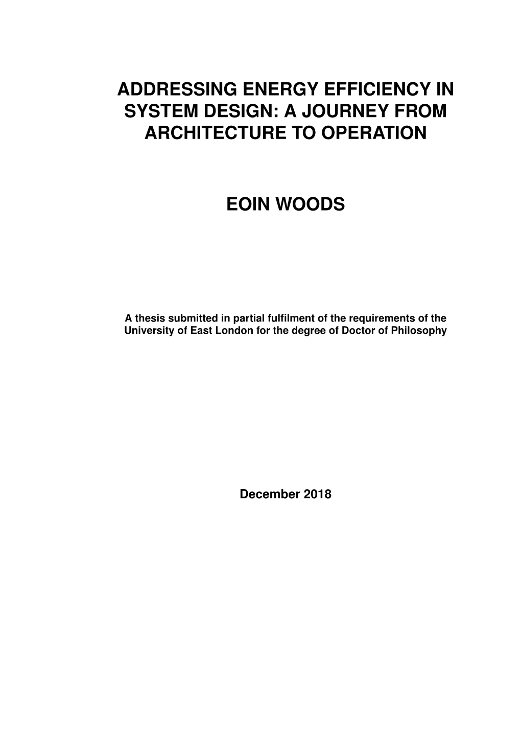 A Journey from Architecture to Operation